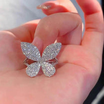 CAOSHI Sparkling Butterfly Finger Rings for Women Lovely Elegant Lady Engagement Party Jewelry Delicate Design Accessories Gift - Jewelrieshub