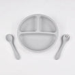 3PCS Children'S Tableware Set Baby Eating Food Training Silicone Set Adsorbed On The Table Feeding Dishes Plate With Spoon Fork - Jewelrieshub - - jewelrieshub.com - Jewelrieshub - 
