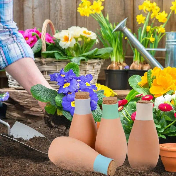 Terracotta Watering Spikes Bowling Pin Clay Watering Spikes Slow Release Automatic Watering System For Potted Plants Healthy - Jewelrieshub - - jewelrieshub.com - Jewelrieshub - 