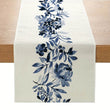Boho Blue Flowers Linen Table Runners Dresser Scarf Table Decor Kitchen Dining Table Decor Farmhouse Holiday Wedding Party Decor - Jewelrieshub - - jewelrieshub.com - Jewelrieshub - 