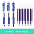 Retractable Gel Pen Set 0.5mm Black/Red/Blue Large Capacity Ball Point Pen Handle Replaceable Refills Rod School Office Supplies - Jewelrieshub - - jewelrieshub.com - Jewelrieshub - 