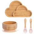 4pcs Children's Tableware Suction Plate Bowl Baby Dishes Baby Feeding Dishes Spoon Fork Sets Bamboo Plate for Kids Tableware - Jewelrieshub - - jewelrieshub.com - Jewelrieshub - 