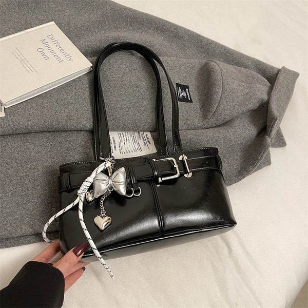 MOODS Belt Buckle Design Shoulder Satchels Bag For Women 2025 New In Luxury Designer Handbags Branded Fashion Totes With Pendant - Jewelrieshub - - jewelrieshub.com - Jewelrieshub - 