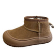Children Cute Low-top Snow Boots Winter Kids Quality Genuine Leather Short Boots Boys Girls Side Zip Design Round Toe Boots - Jewelrieshub - - jewelrieshub.com - Jewelrieshub - 