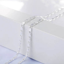 40-75cm 925 Sterling Silver New fine 2MM flat Clavicle chains Necklaces for Men Women wedding party Jewelry Christmas gifts - Jewelrieshub