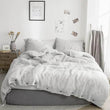 Simple&Opulence 100% Linen 3Pcs Bedding Set Natural Flax Breathable King Size with Coconut Button Comforter Duvet Cover Set - Jewelrieshub - - jewelrieshub.com - Jewelrieshub - 