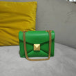 Cowhide Luxury Designer Leather Handbag Golden Big Rivet Chain Shoulder Small Purse Fashion Green Tote Bag Crossbody Women - Jewelrieshub - - jewelrieshub.com - Jewelrieshub - 