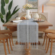 Cotton Linen Blended Table Runner,Hand-woven Tassels Perfect for Wedding Arched Door Party Dinner Table Decor - Jewelrieshub - - jewelrieshub.com - Jewelrieshub - 