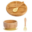 4pcs Children's Tableware Suction Plate Bowl Baby Dishes Baby Feeding Dishes Spoon Fork Sets Bamboo Plate for Kids Tableware - Jewelrieshub - - jewelrieshub.com - Jewelrieshub - 