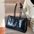 LEFTSIDE Large PU Leather Tote Bags Lady Shoulder Bag for Women 2024 Winter New Trend Fashion Y2K Retro Handbags and Purses - Jewelrieshub - - jewelrieshub.com - Jewelrieshub - 