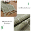 Cotton Linen Blended Table Runner,Hand-woven Tassels Perfect for Wedding Arched Door Party Dinner Table Decor - Jewelrieshub - - jewelrieshub.com - Jewelrieshub - 