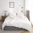 Simple&Opulence 100% Linen 3Pcs Bedding Set Natural Flax Breathable King Size with Coconut Button Comforter Duvet Cover Set - Jewelrieshub - - jewelrieshub.com - Jewelrieshub - 