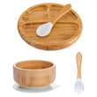 4pcs Children's Tableware Suction Plate Bowl Baby Dishes Baby Feeding Dishes Spoon Fork Sets Bamboo Plate for Kids Tableware - Jewelrieshub - - jewelrieshub.com - Jewelrieshub - 