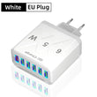65W 6 Ports USB Charger Fast Charging QC3.0 Travel Charger For iPhone 14 Samsung Xiaomi Mobile Phone Adapter EU KR US UK Plug - Jewelrieshub - - jewelrieshub.com - Jewelrieshub - 