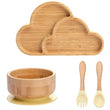 4pcs Children's Tableware Suction Plate Bowl Baby Dishes Baby Feeding Dishes Spoon Fork Sets Bamboo Plate for Kids Tableware - Jewelrieshub - - jewelrieshub.com - Jewelrieshub - 