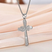 CAOSHI Versatile Chic Cross Pendant Necklace for Women Silver Color Dazzling Zirconia Accessories for Anniversary Ceremony Party - Jewelrieshub