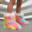 2023 Winter Kids Warm Snow Boots Puffy Faux Fur Boots Children Furry Shoe Rubber Flat Non-slip Slip-on Boots Luxury Fur Shoes - Jewelrieshub - - jewelrieshub.com - Jewelrieshub - 