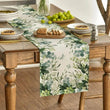 Spring Green Flowers Eucalyptus Linen Table Runner Holiday Party Decor Farmhouse Kitchen Dining Table Runner Wedding Decoration - Jewelrieshub - - jewelrieshub.com - Jewelrieshub - 