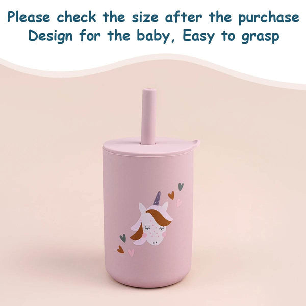 TYRY.HU 1Pc Baby Feeding Straw Cup Baby Cartoon Learning Feeding Cup Food Grade Silicone Toddler Water Bottle Tableware BPA Free - Jewelrieshub - - jewelrieshub.com - Jewelrieshub - 