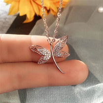 CAOSHI Exquisite Dragonfly Pendant Necklace Female Fashion Insect Accessories Shiny Crystal Jewelry for Party Delicate Gift - Jewelrieshub