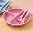 3PCS Children'S Tableware Set Baby Eating Food Training Silicone Set Adsorbed On The Table Feeding Dishes Plate With Spoon Fork - Jewelrieshub - - jewelrieshub.com - Jewelrieshub - 