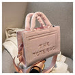 2025 Women's Khaki Velour Tote Bag Original Letter Print Medium Ladies Brand Shopper Handbag Female Square Medium Shoulder Bags - Jewelrieshub - - jewelrieshub.com - Jewelrieshub - 