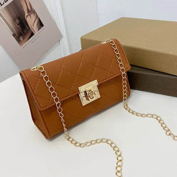 Women's Bag Korean Classic Checkered Diamond Embroidered Lock Chain Single Shoulder Small Square Bag Crossbody Mobile Phone Bag - Jewelrieshub - - jewelrieshub.com - Jewelrieshub - 