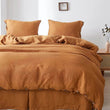 Simple&Opulence 100% Linen 3Pcs Bedding Set Natural Flax Breathable King Size with Coconut Button Comforter Duvet Cover Set - Jewelrieshub - - jewelrieshub.com - Jewelrieshub - 