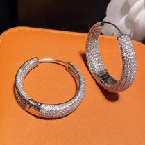 CAOSHI Gorgeous Dainty Circle Round Hoop Earrings for Women Charming Cubic Zirconia Wedding Engagement Jewelry Party Accessories - Jewelrieshub - E4169 - jewelrieshub.com - Jewelrieshub - E4169