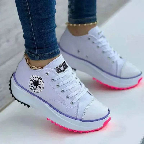 2025 New Women Pattern Canvas Sneakers Women Casual Shoes Women Sneakers Shoes Flat Lace-Up Zapatillas Mujer Chaussure Femme - Jewelrieshub - - jewelrieshub.com - Jewelrieshub - 