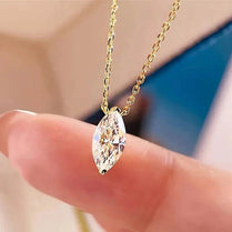 CAOSHI Simple Stylish Pendant Necklace for Women Marquise Cubic Zirconia Wedding Jewelry Daily Wear Exquisite Girls Accessories - Jewelrieshub