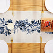 Boho Blue Flowers Linen Table Runners Dresser Scarf Table Decor Kitchen Dining Table Decor Farmhouse Holiday Wedding Party Decor - Jewelrieshub - - jewelrieshub.com - Jewelrieshub - 