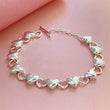 Fashion jewelry 925 sterling silver bracelet heart to heart charm suitable for women fashion wedding party gift jewelry - Jewelrieshub - - jewelrieshub.com - Jewelrieshub - 