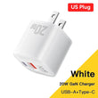 Essager 20W GaN USB Type C Charger PD Fast Charge Phone QC 3.0 Quick Chargers For iPhone 14 13 12 11 Pro Max Mini iPad Charging - Jewelrieshub - - jewelrieshub.com - Jewelrieshub - 