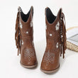 Floral Western Knee High Boots Girls Premium Quality Slip-on Fringe Cowboy Long Booties Kids Autumn Heeled Point Toe Brand Botas - Jewelrieshub - - jewelrieshub.com - Jewelrieshub - 