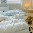 Iins Seersucker Washed Cotton Four-Piece Bedding Set Cotton Solid Color Quilt Cover Set Bedding Three-Piece Set Bed Sheet - Jewelrieshub - - jewelrieshub.com - Jewelrieshub - 