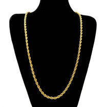 Hot y2k 18K Gold Necklace 3MM Twisted Rope Twist Electroplating Chain for Men Women Wedding Jewelry Gifts - Jewelrieshub - 55cm 22in Necklace - jewelrieshub.com - Jewelrieshub - 55cm 22in Necklace