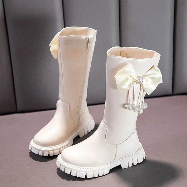 Girl Boots Long Sleeved Princess Boots Fashion Childrens Boots High Sleeved Boot Autumn Winter New Girl Soft Soled Leather Boot - Jewelrieshub - - jewelrieshub.com - Jewelrieshub - 