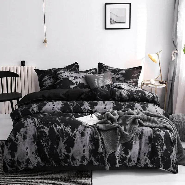 Luxury Black Bedding Comforter Set with Pillow Case SIngle Full Size Bed Linen Duvet Cover Set Queen/King Double Single Bed - Jewelrieshub - - jewelrieshub.com - Jewelrieshub - 