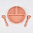 3PCS Children'S Tableware Set Baby Eating Food Training Silicone Set Adsorbed On The Table Feeding Dishes Plate With Spoon Fork - Jewelrieshub - - jewelrieshub.com - Jewelrieshub - 