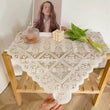Beige square lace openwork tablecloth retro European embroidery table linen wedding party garden home decoration - Jewelrieshub - - jewelrieshub.com - Jewelrieshub - 