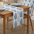 Navy Blue and Grey Leaf Texture Linen Table Runner Gray Abstract Art Leaves Dresser Scarf Table Decor Wedding Dining Party Decor - Jewelrieshub - - jewelrieshub.com - Jewelrieshub - 
