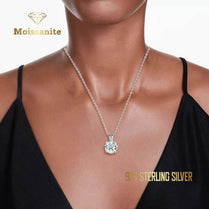 1pc Elegant Moissanite Pendant Necklace, 925 Sterling Silvery, 18K Golden Plated, Chevron Design, Fashion Jewelry for Women, with Gift Box, Polishing Cloth, GRA Certificate, - Jewelrieshub - White / 1CT - jewelrieshub.com - Jewelrieshub - White / 1CT