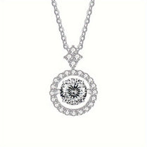 Moissanite Pendant Necklace - 6.5mm, 1.0ct, Adjustable 925 Sterling Silver, 1pc, Suitable for Women, 3g